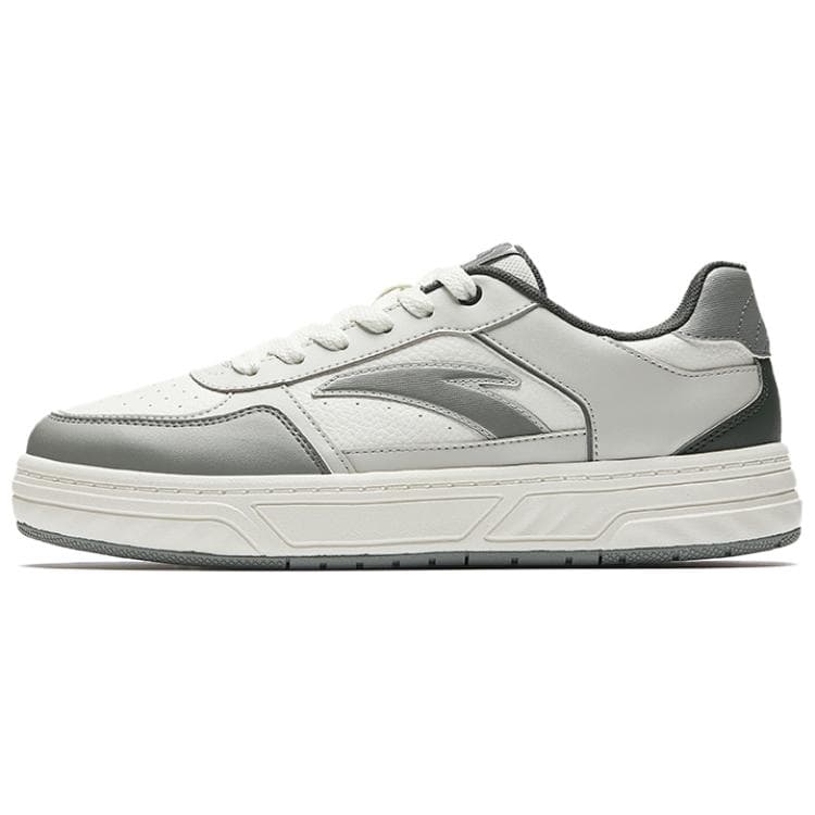 Anta 'Baichuan' Minimalist Comfortable Wear-Resistant Lightweight Low-Top Skate Shoes Men's Ivory White Digital Mist Granite Gray