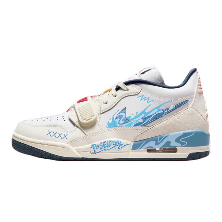 JORDAN Legacy 312 Vintage Basketball Shoes Unisex Low-Top White Blue Red