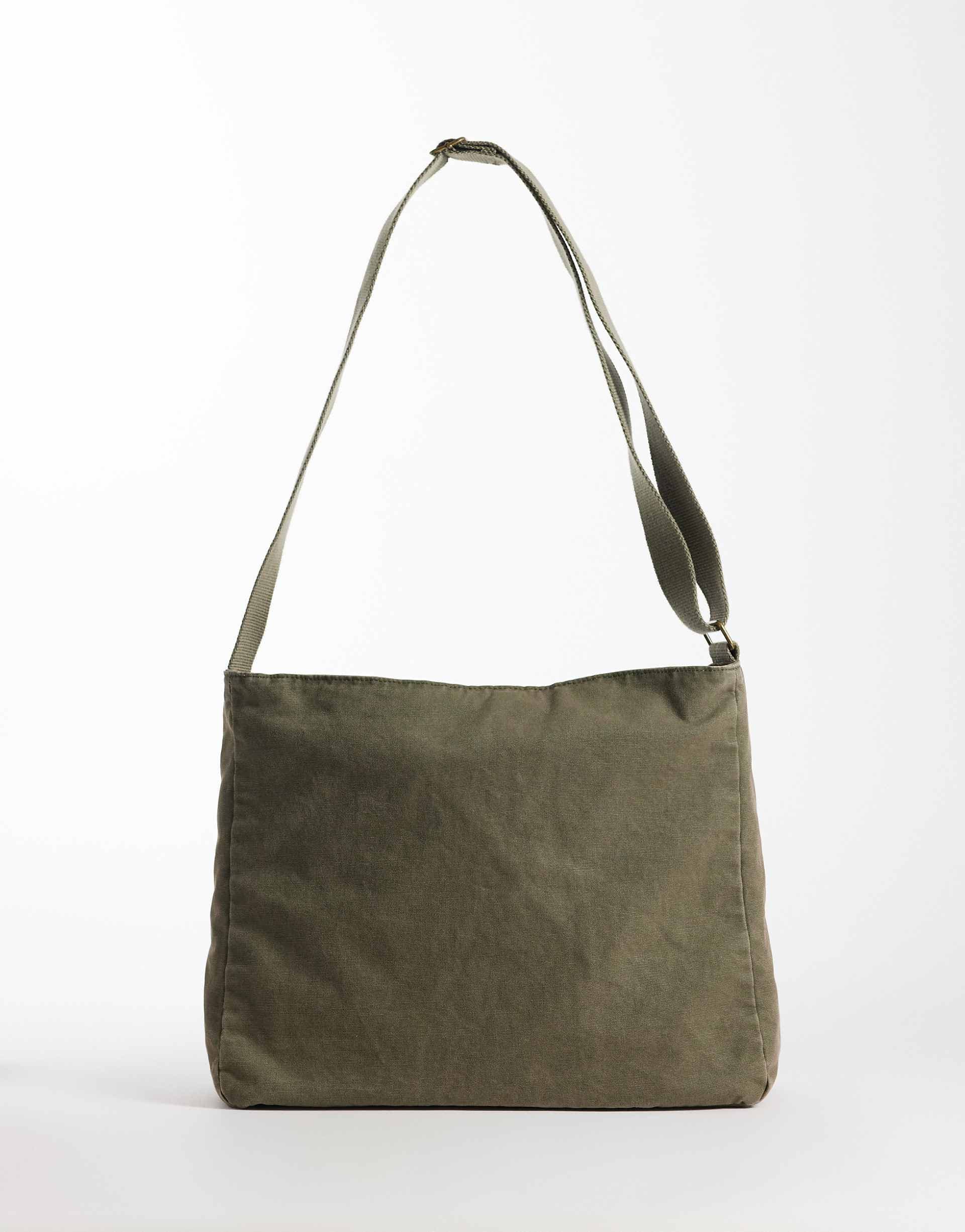 Weekday cross body satchel bag in washed khaki