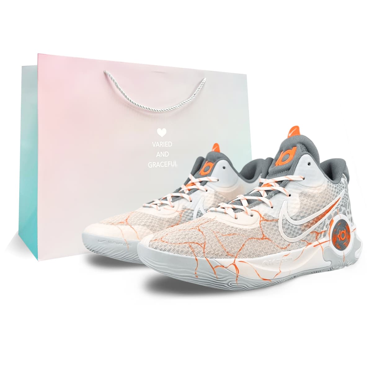 Nike Trey 5 Basketball Shoes Unisex Mid-Top White, Gray, Orange
