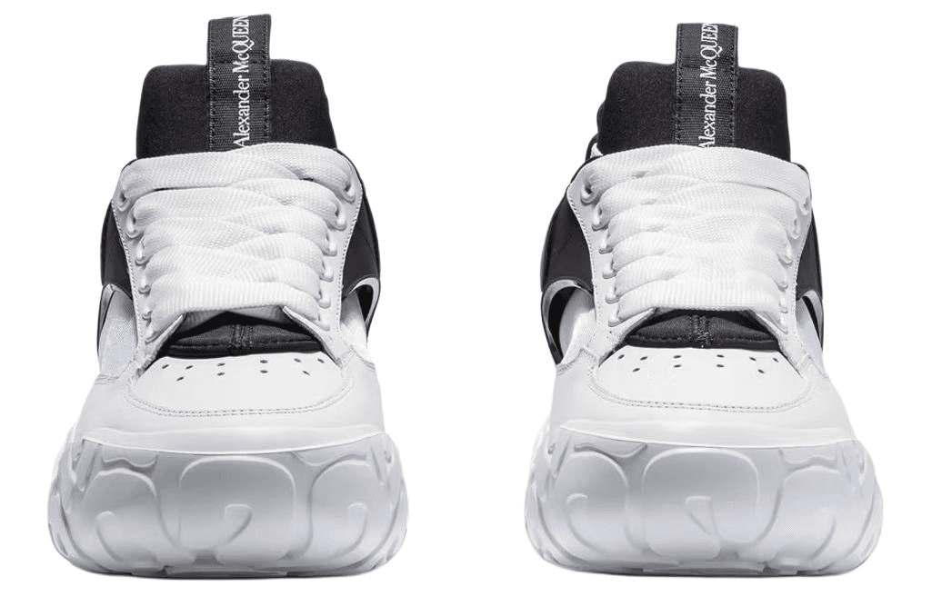 Alexander McQueen Court Leather Sport Comfort Low-Top Casual Shoes Women's Black White