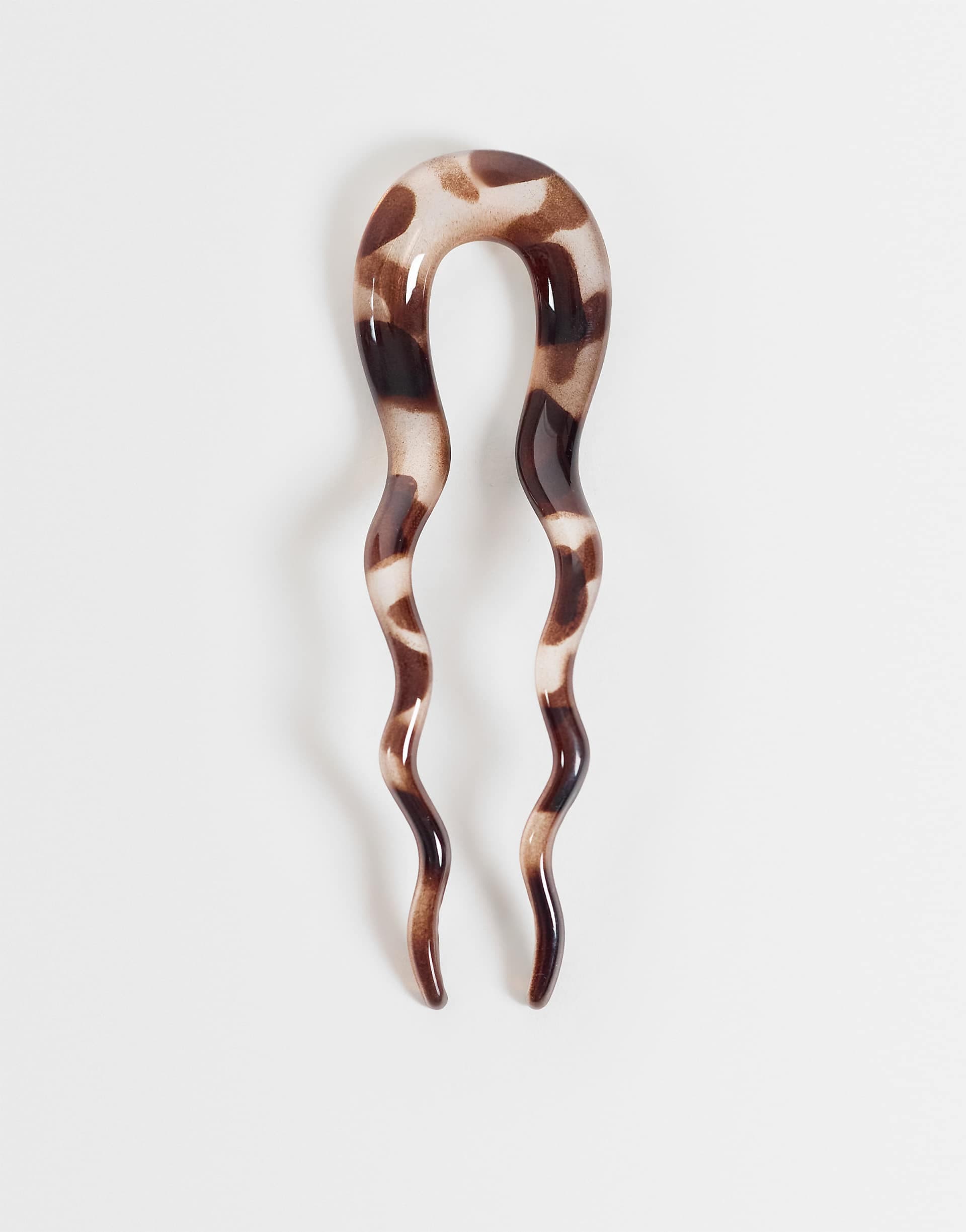 DesignB London small french hair pin in gray tortoise