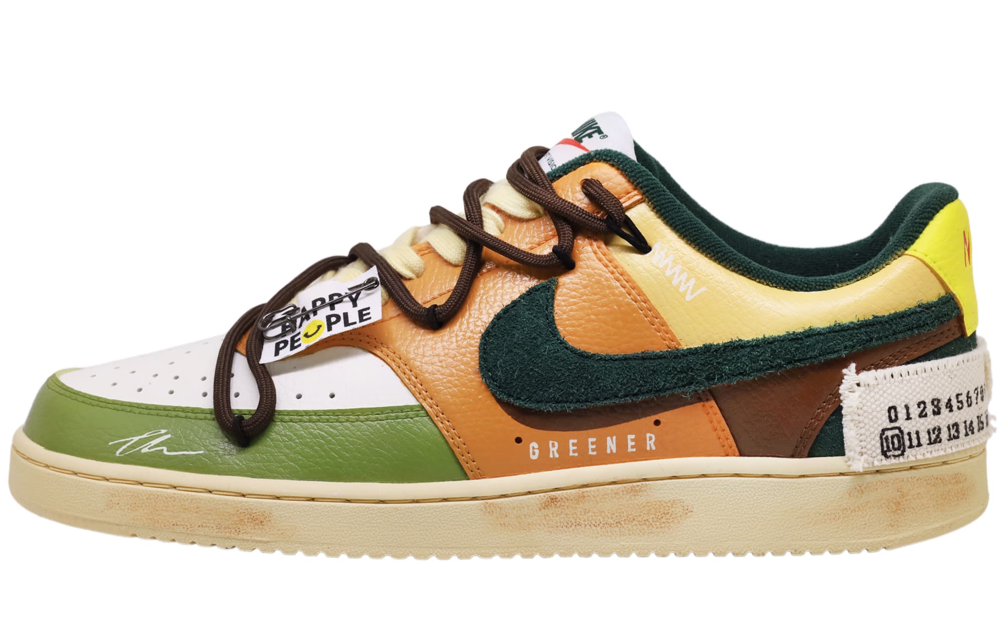 Nike Court Vision 1 'Autumn Sky Palette' Custom Deconstructed Style Wear-Resistant Breathable Low-Top Skate Shoes Unisex