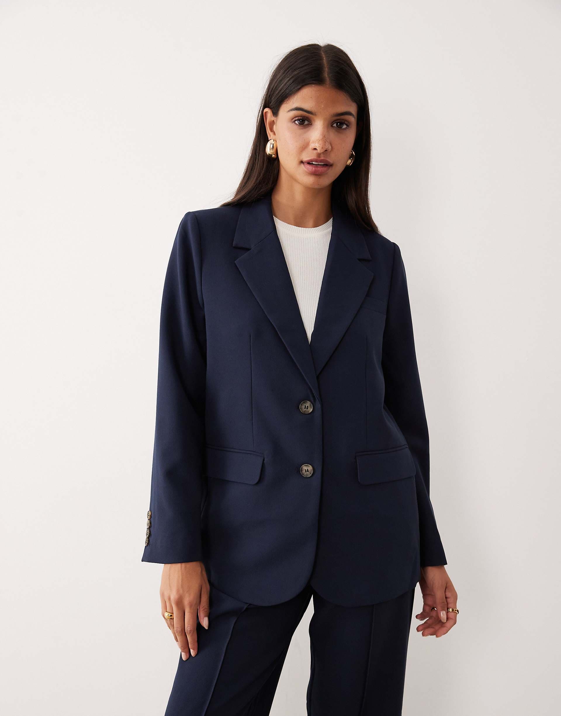 YAS oversized blazer in navy - part of a set
