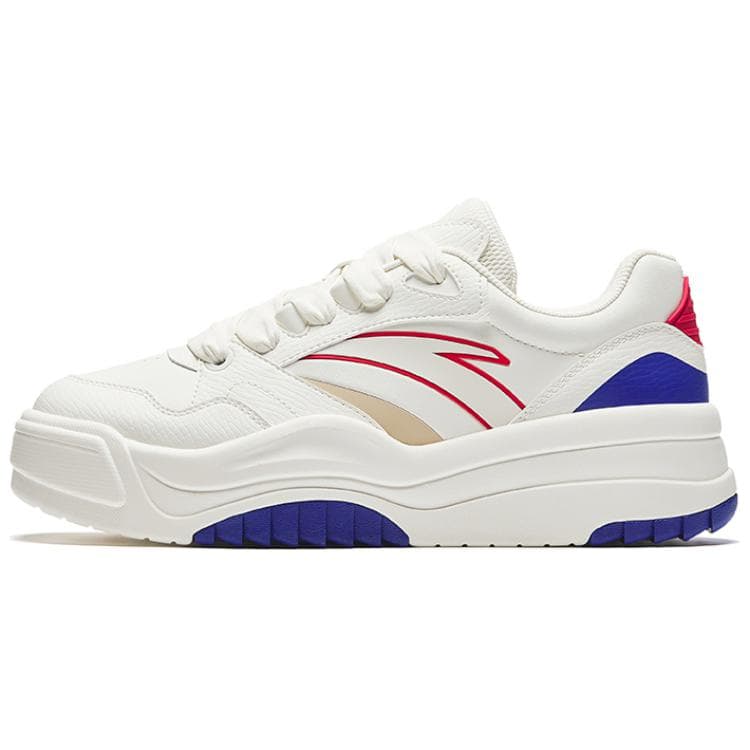 Anta Anti Slip And Wear Resistant Height Increasing Low top Skateboard Shoes Men's White Blue