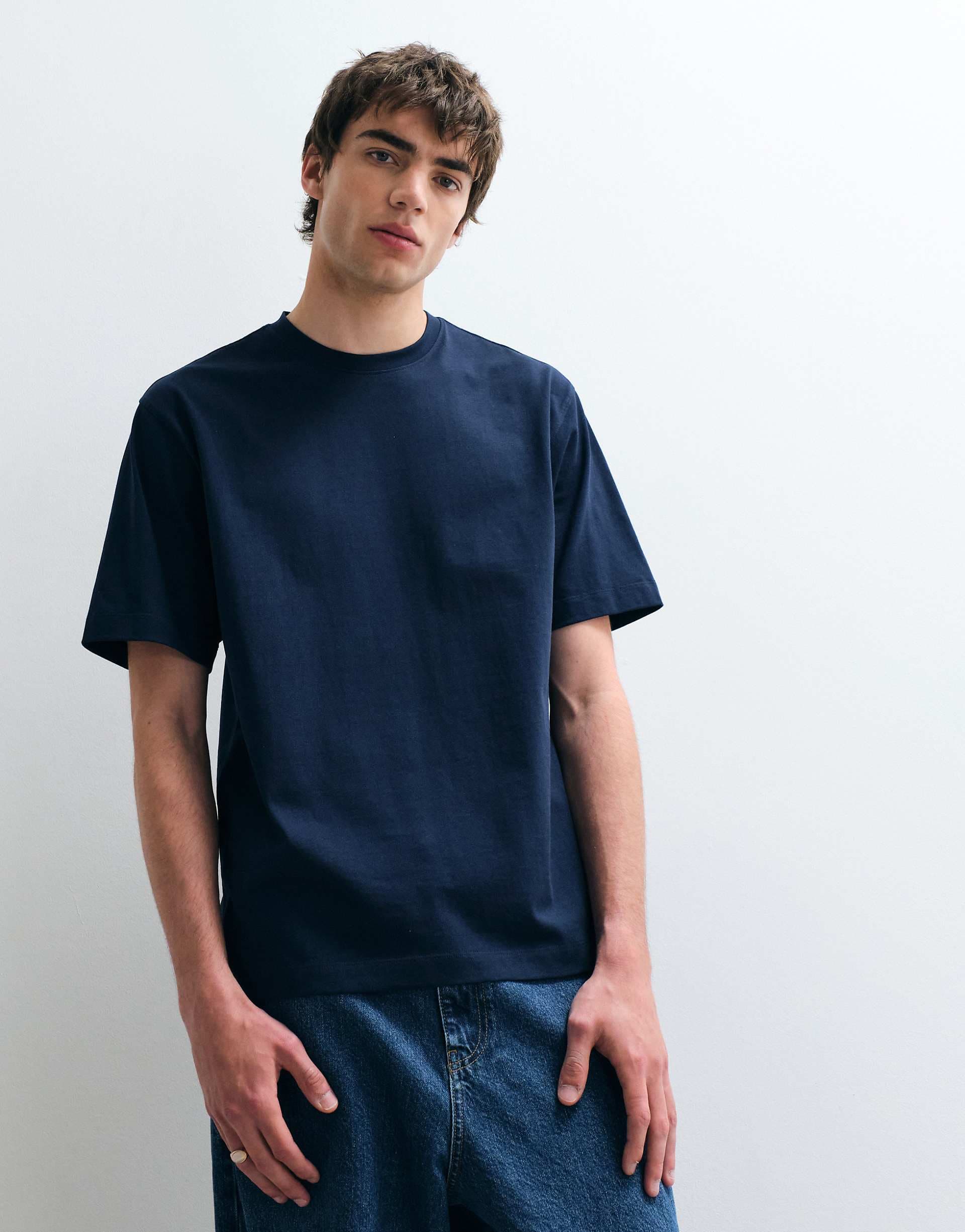 ASOS COLLECTIVE heavyweight T-shirt in navy