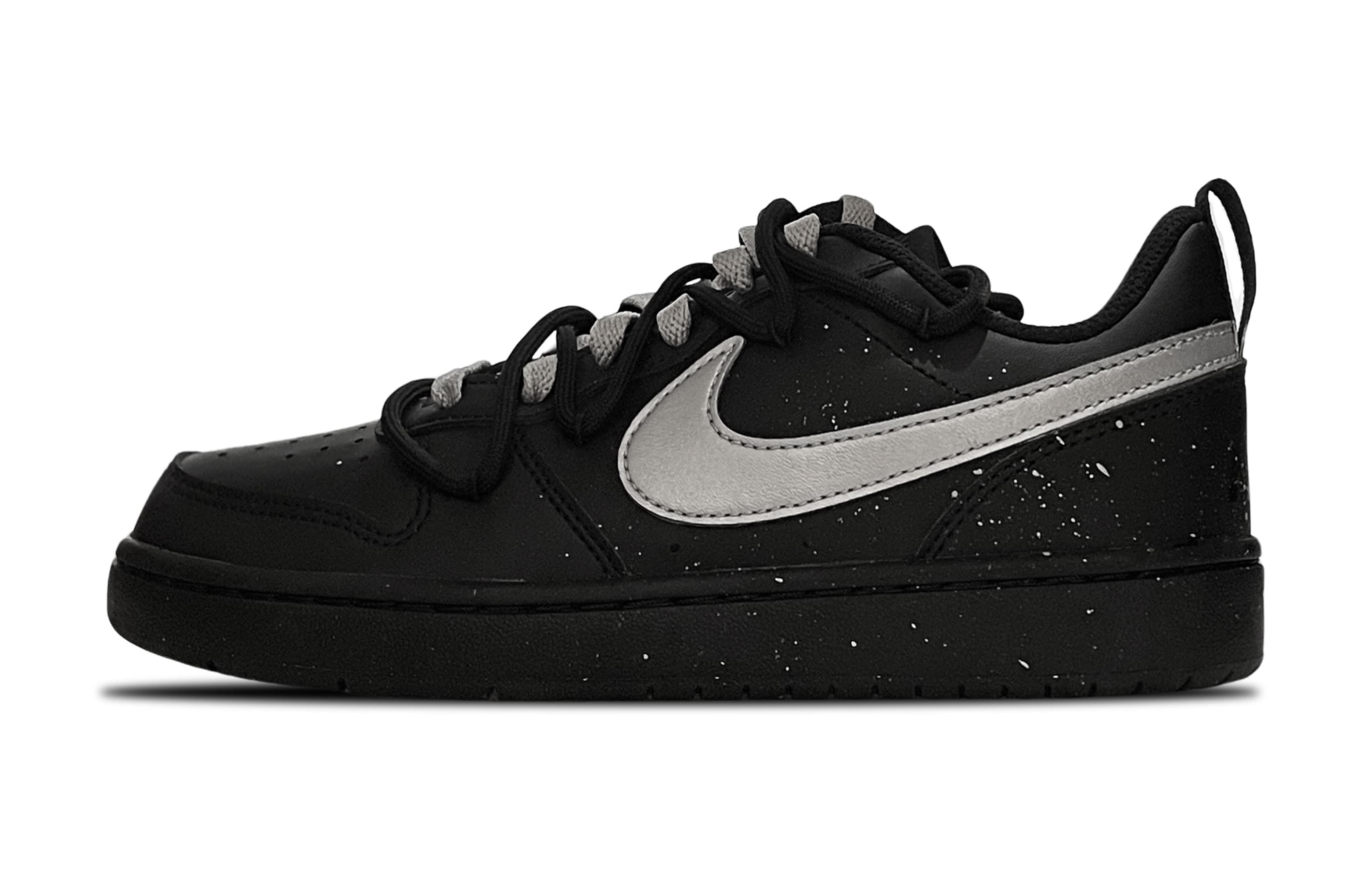 Nike Court Borough Anti-Slip Wear-Resistant Low-Top Skateboard Shoes Women's Black Silver