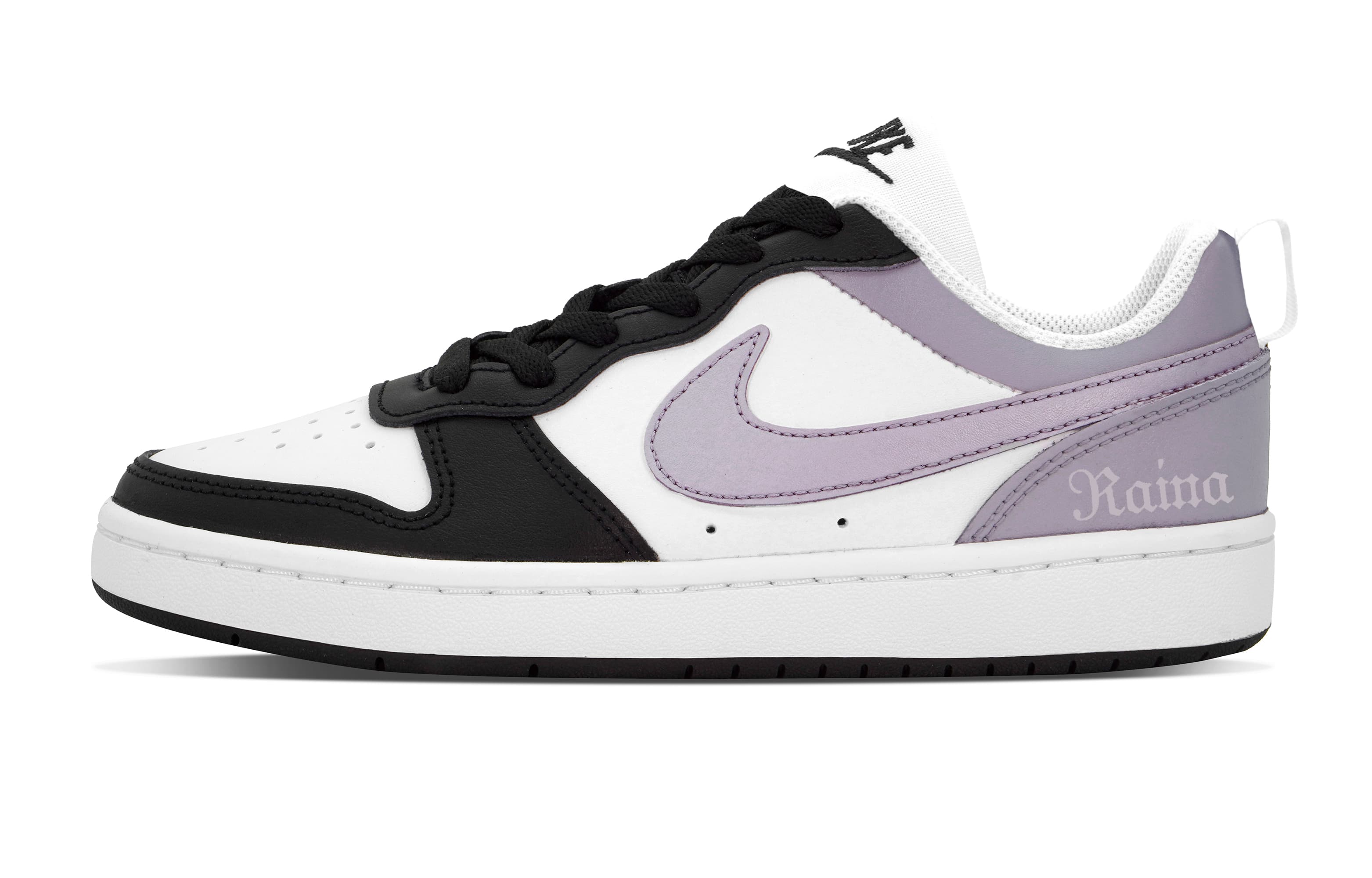 Custom Nike Court Borough 2 DEER 'Dreamtelling Purple Smoke' Leather Youthful Theme Comfortable Versatile Simple Premium Fashion Preppy Wear-Resistant Slip-Resistant Low-Top Skate Shoes Women's Haze Purple GS