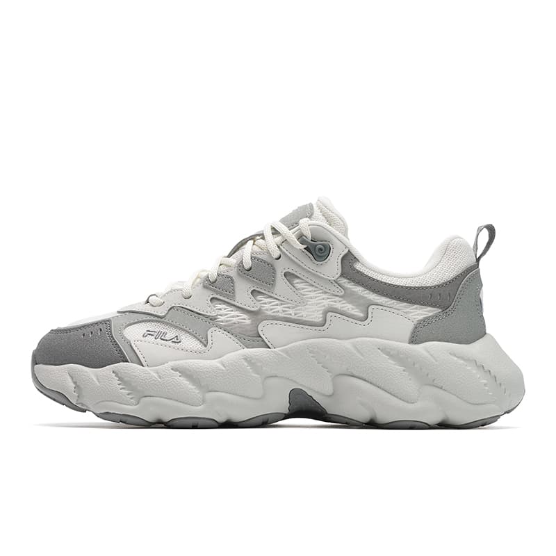FILA Fern2 Fern Shoes 2 Retro Fashion Versatile Comfortable Simple Sporty Wear-Resistant Low-Top Casual Shoes Men's White Gray