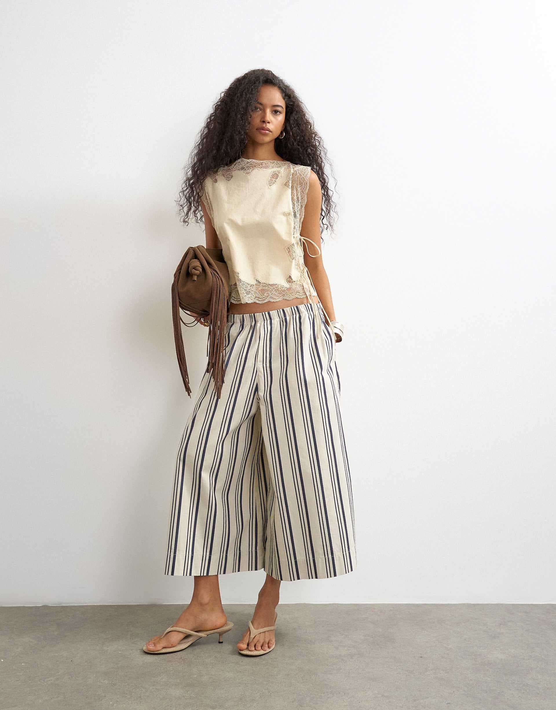 Topshop a-line culottes in stripes