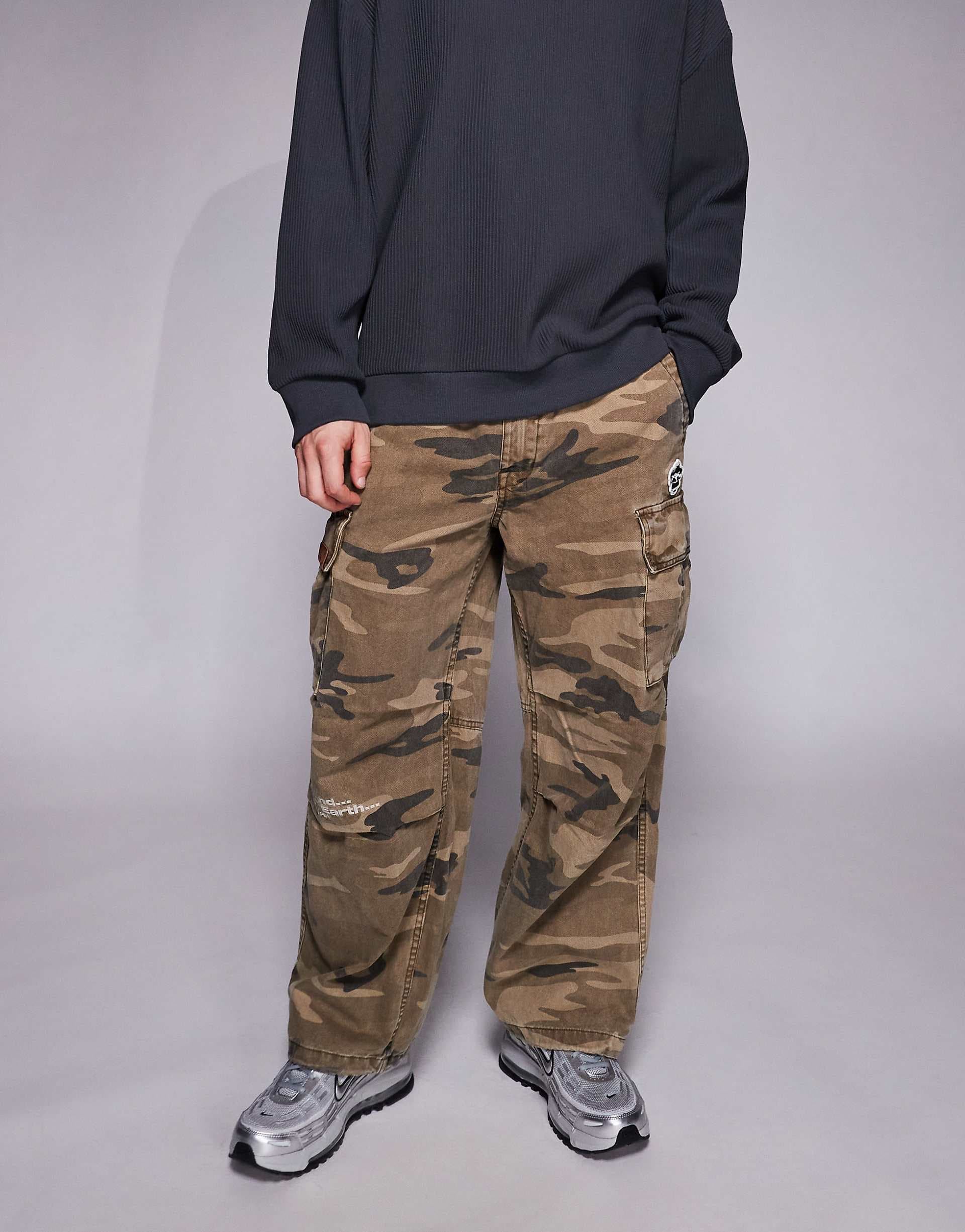 Aape by A Bathing Ape loose fit cargo pants in beige camo