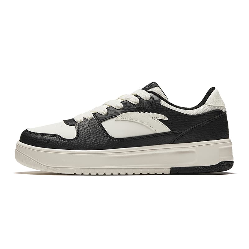 Anta Light White Shoes Trendy Versatile Heightening Lightweight Low-Top Skate Shoes Men's Black