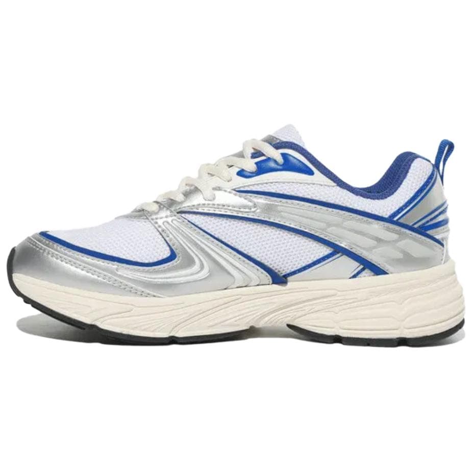 FILA Interrun Anti-Slip Wear-Resistant Low-Top Casual Running Shoes Unisex White Silver Blue