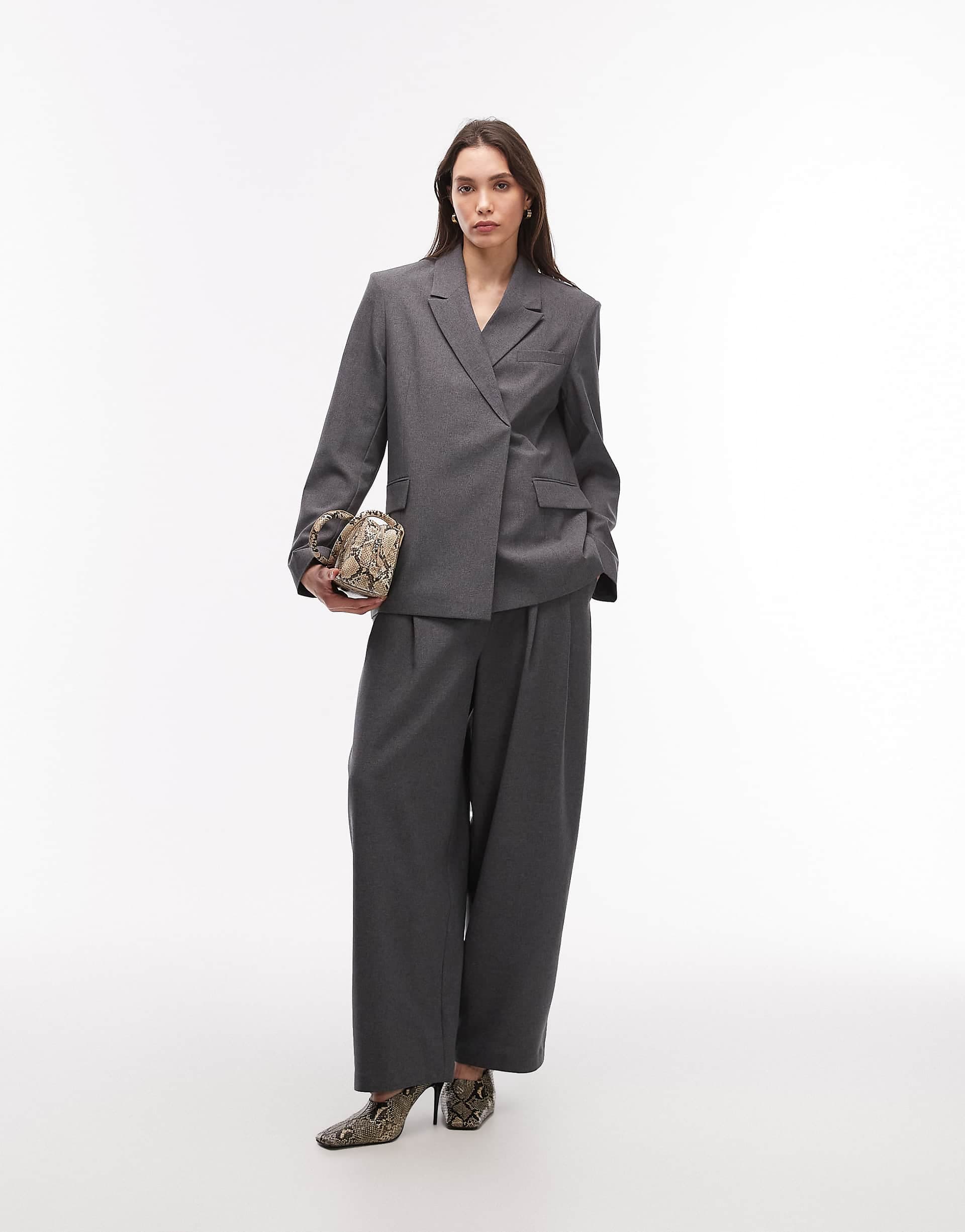 COLLUSION side button blazer in gray