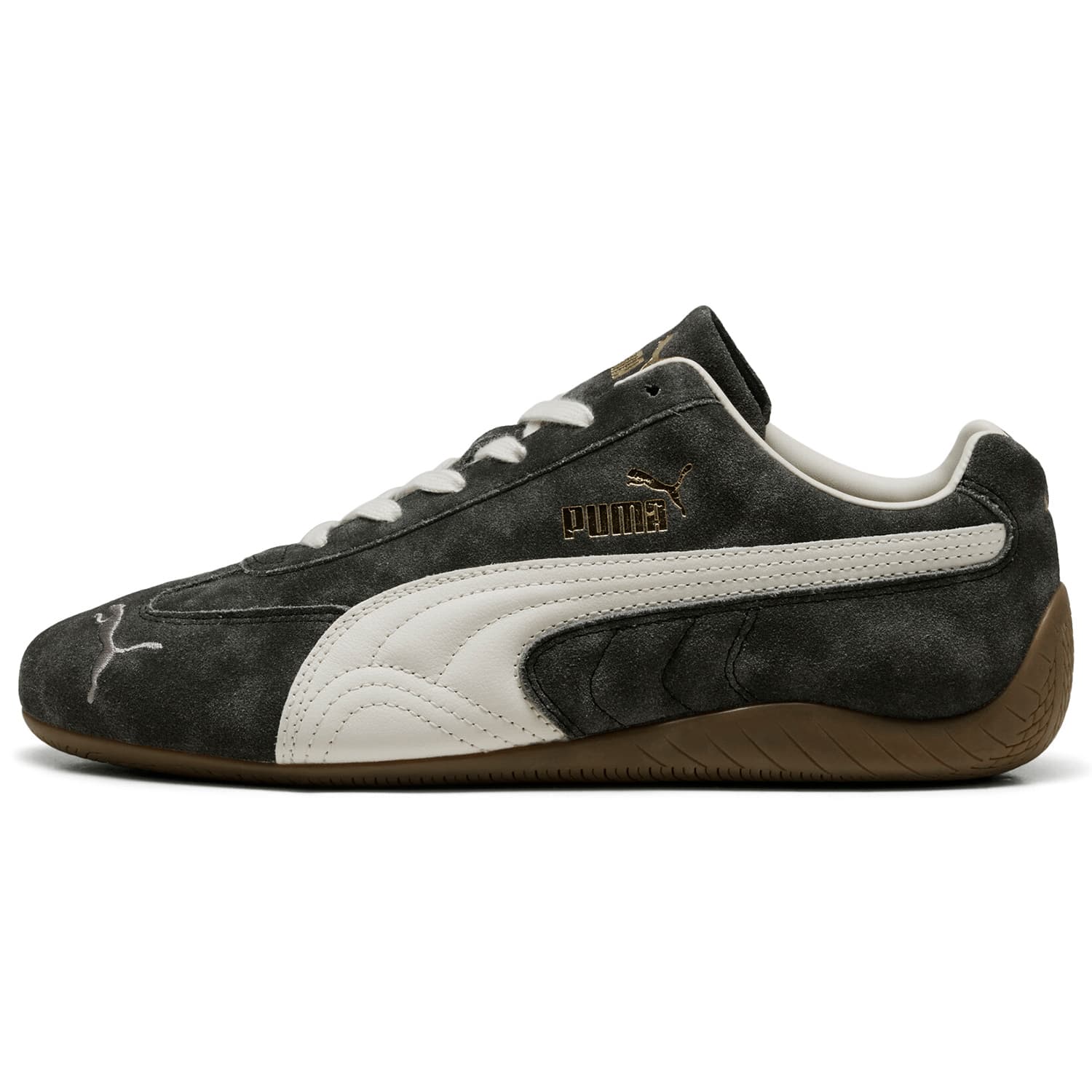 PUMA Speedcat Series Faded Thin Sole Racing German Training Tie-Dye Comfort Versatile Outdoor Warm Durable Low-Top Casual Lifestyle Shoes Unisex Grey White