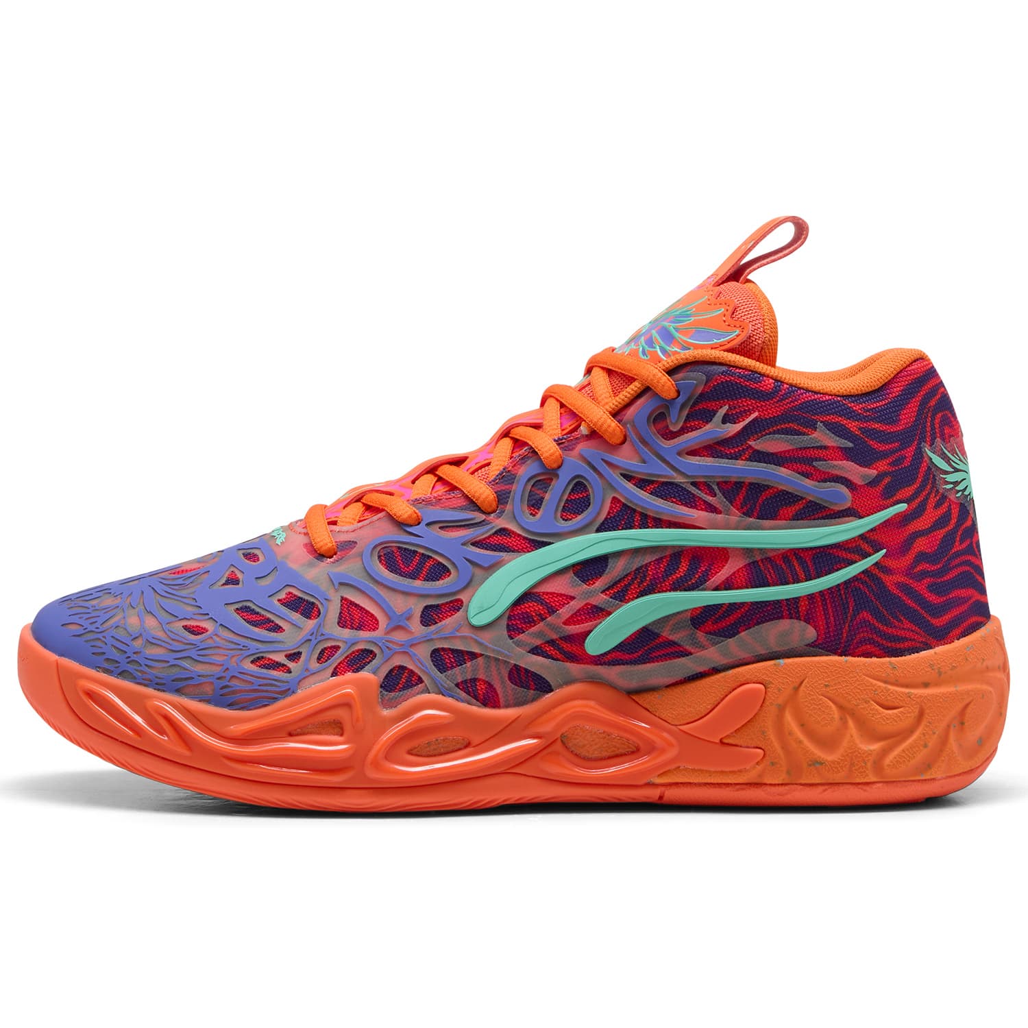 PUMA MB.04 Creativity Pack Comfort Slip-Resistant Wear-Resistant Mid-Top Basketball Shoes Unisex Purple Orange Pink Green
