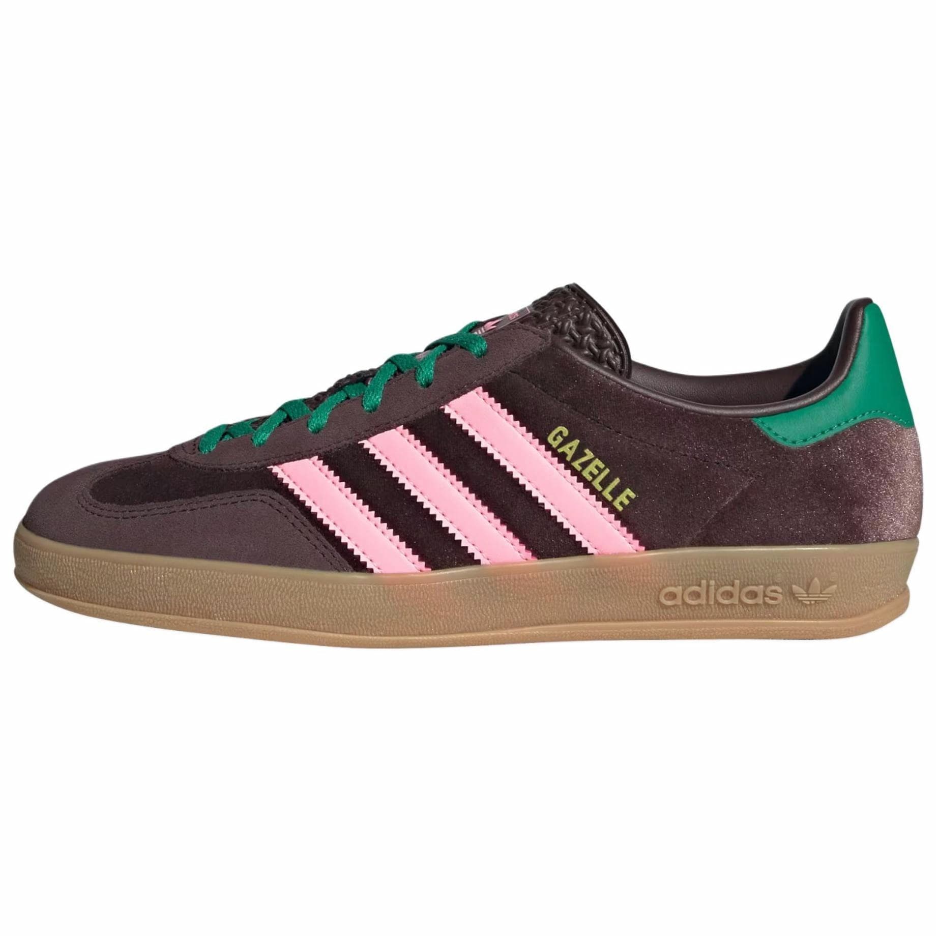 Gazelle Women's Adidas Originals Indoor 'Dark Brown Pink Green Velvet' Women's