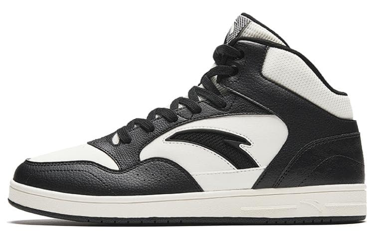 ANTA Skateboard Shoes Men High-Top Ivory White/Black
