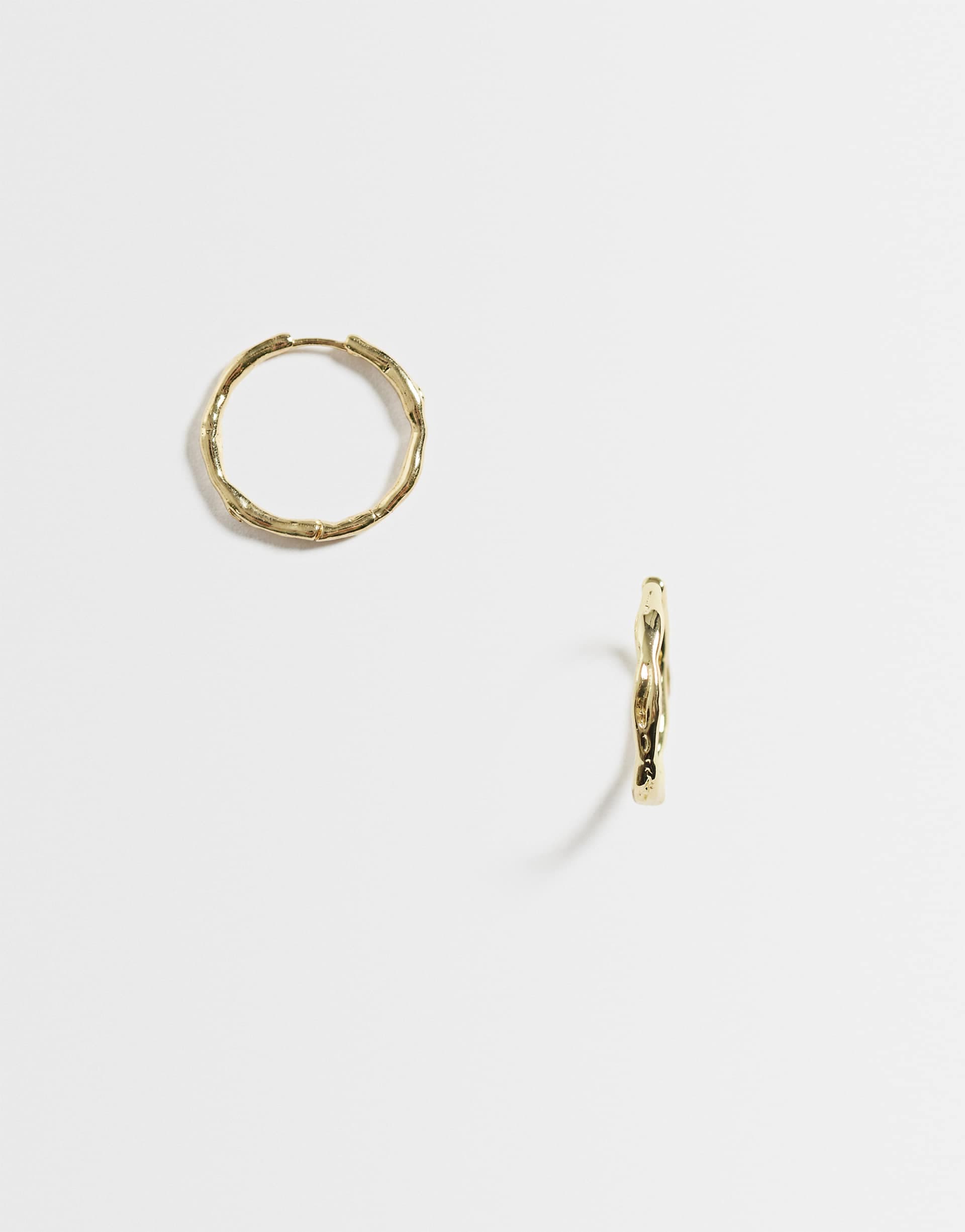 Kingsley Ryan 22mm textured hoops in 14kt gold plated brass