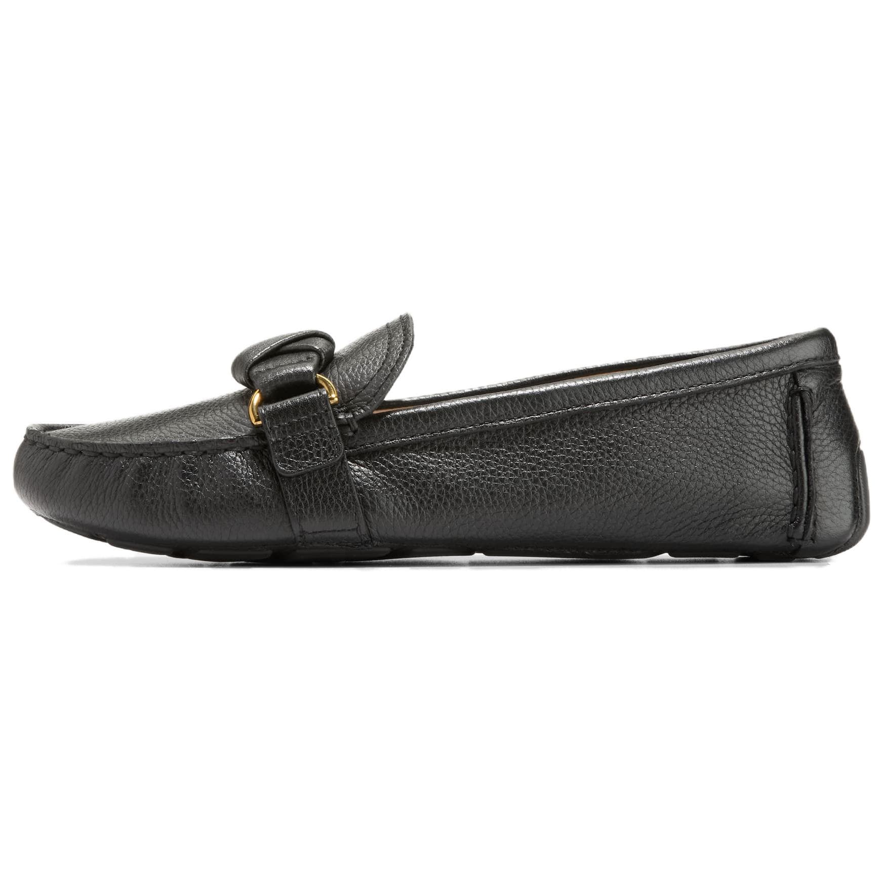 COLE HAAN OTHER Series Cow Leather Round Toe Flat Loafers Women's Black