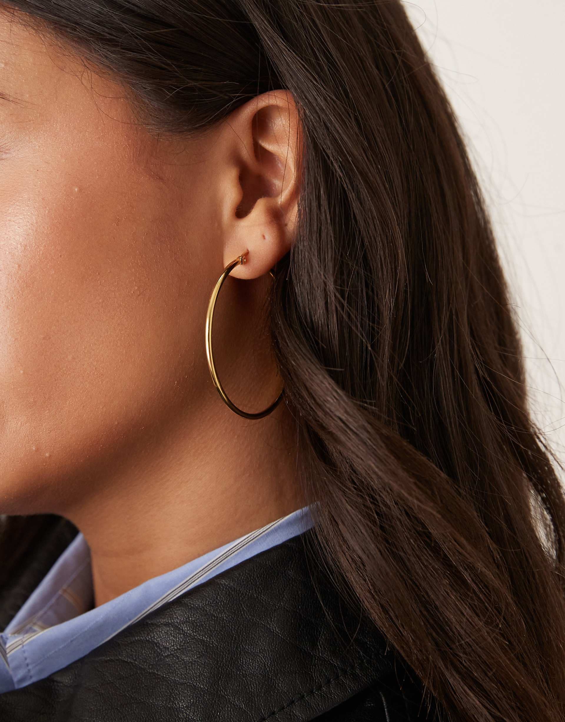 Lost Souls 50mm hoop earrings in 18k gold plated