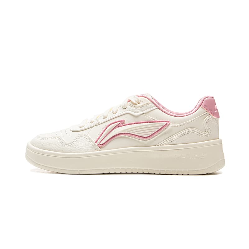 LiNing 'Yuan Bao trendy' Classic Comfortable Lightweight Breathable Low-Top Skate Shoes Women's Rice Pink