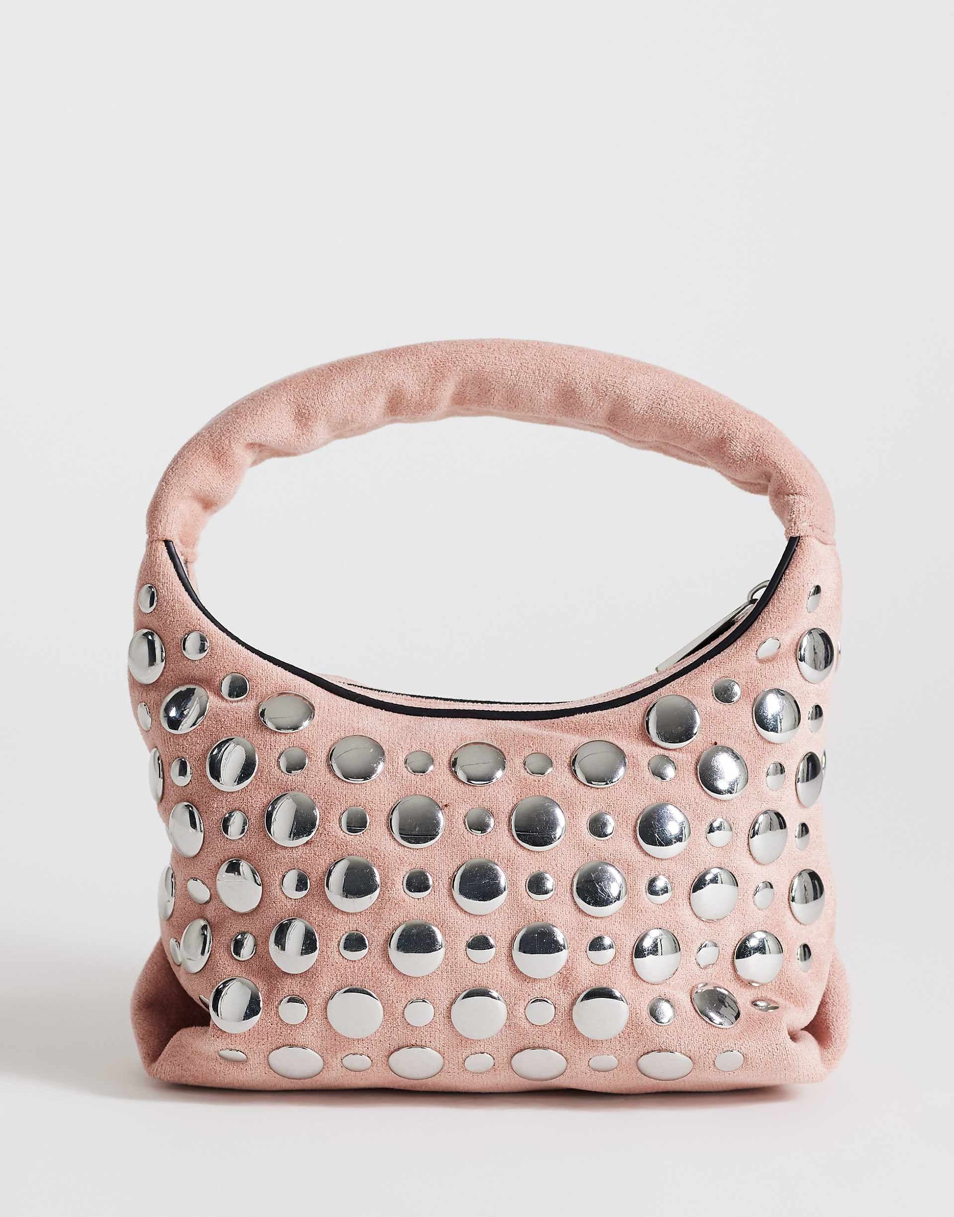 Topshop Juno small studded grab bag in pink