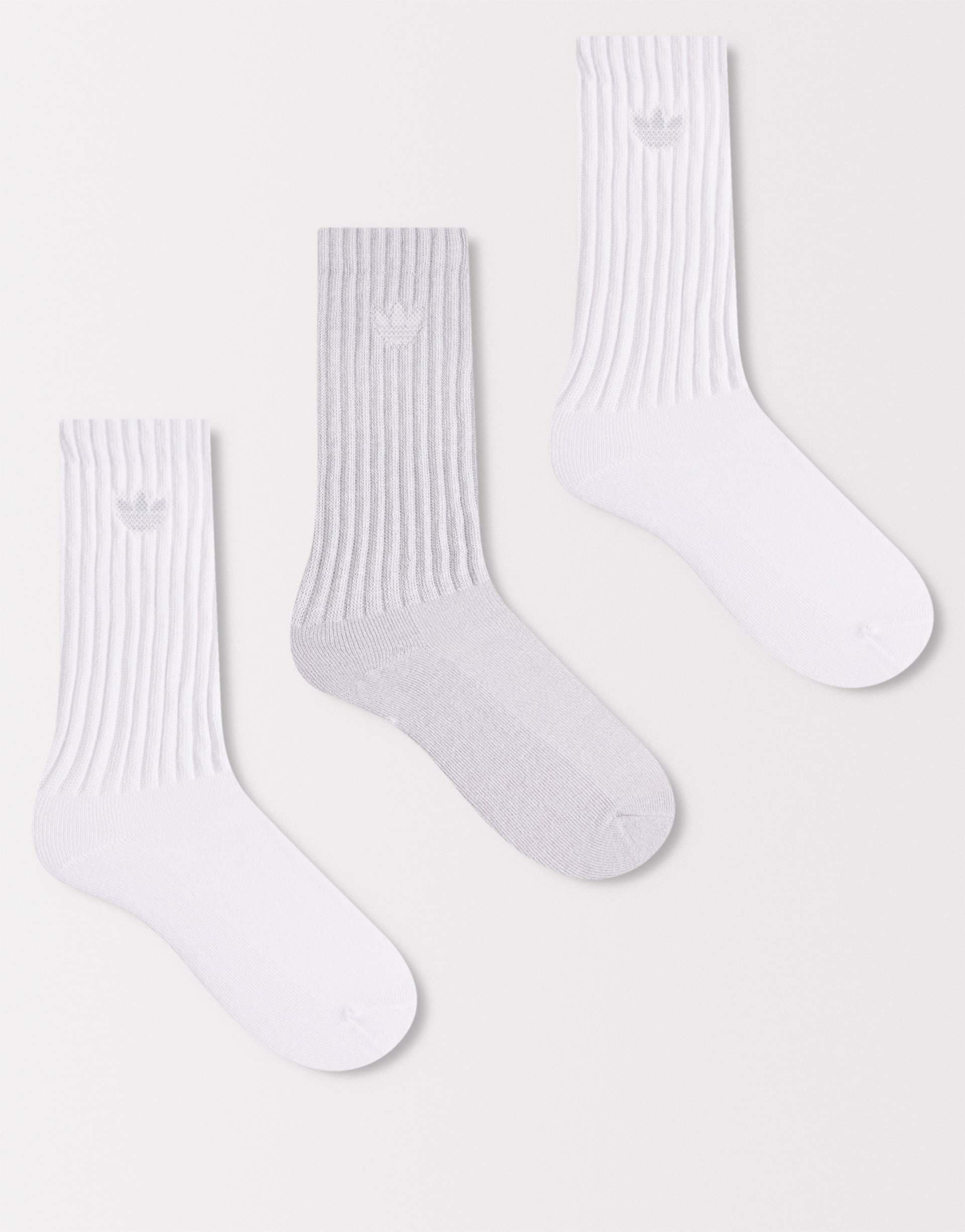 adidas Originals Leg Warmer 3 pack socks in white