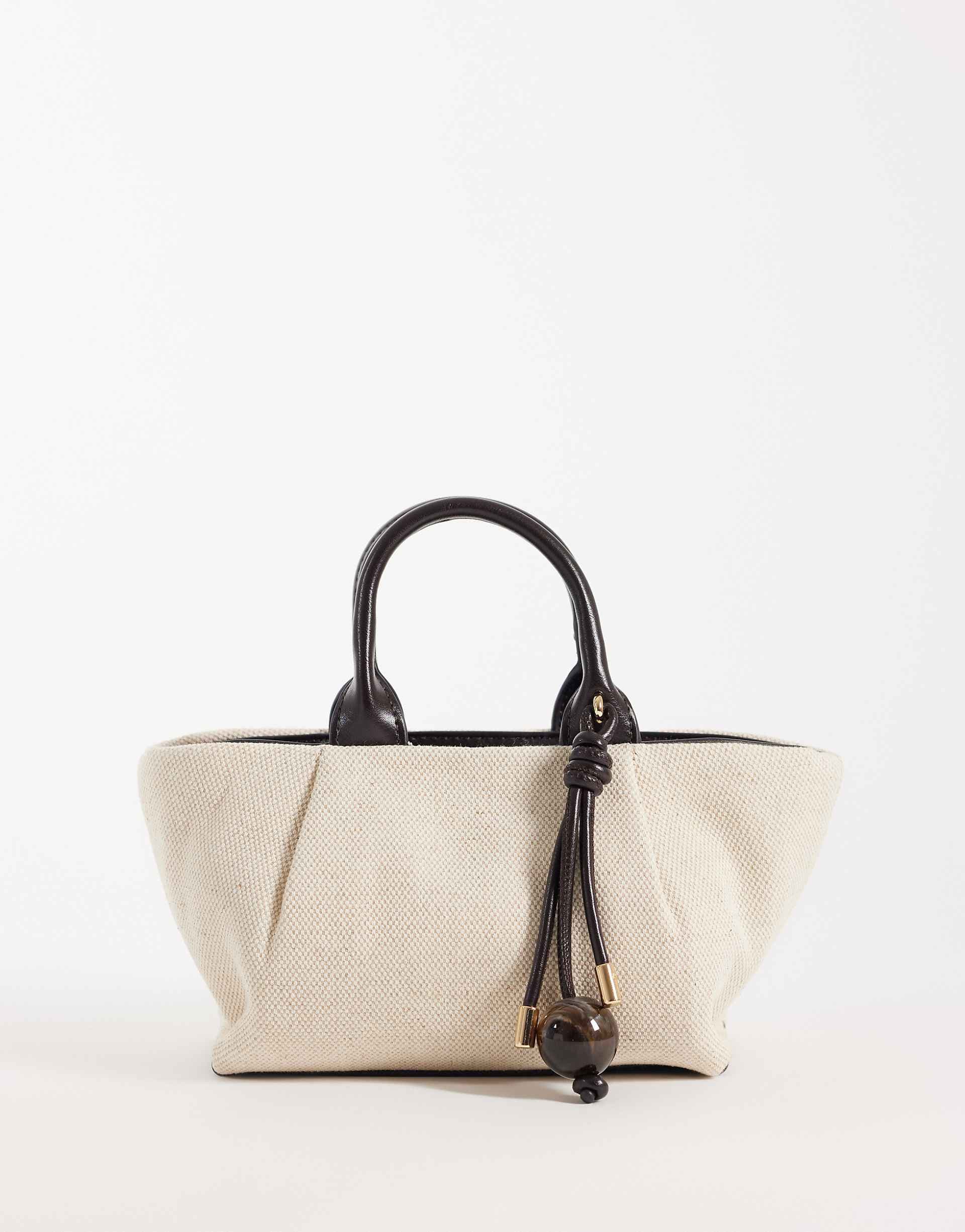 Mango small structured slouch shoulder bag in black