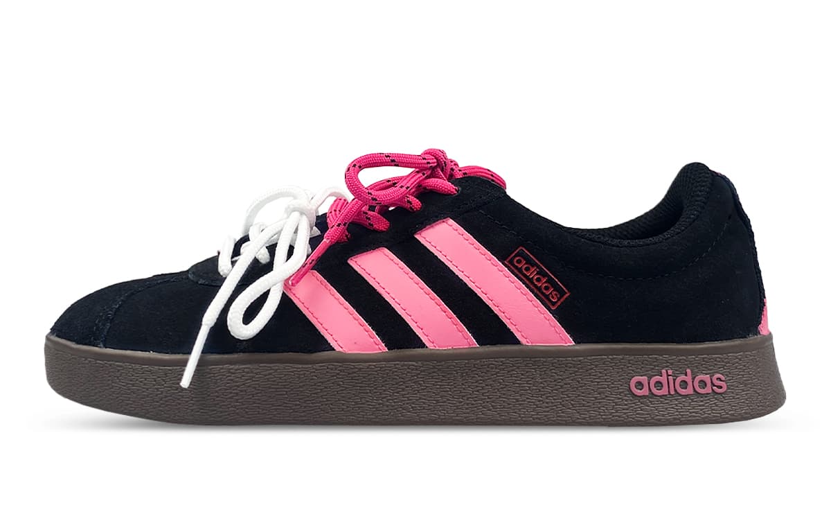 Adidas Neo VL Court 2.0 Anti-Slip Wear-Resistant Low-Top Skateboard Shoes Unisex Black Pink