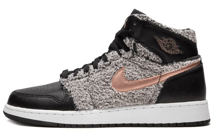 JORDAN 1 Retro High Fleece Black Metallic Red Bronze GS