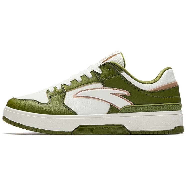 Anta Classic Color Block Slip-Resistant Cushioning Wear-Resistant Low-Top Skate Shoes Men's White Green