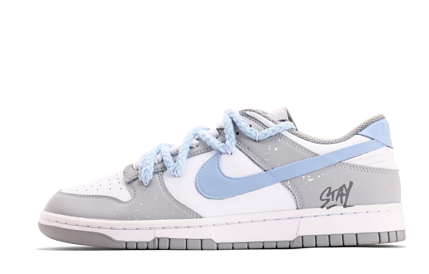 Custom Sneakers Nike Dunk Trendy Versatile Minimalist Lettering Campus Style Classic Wear-Resistant Low-Top Skate Shoes Unisex White Grey