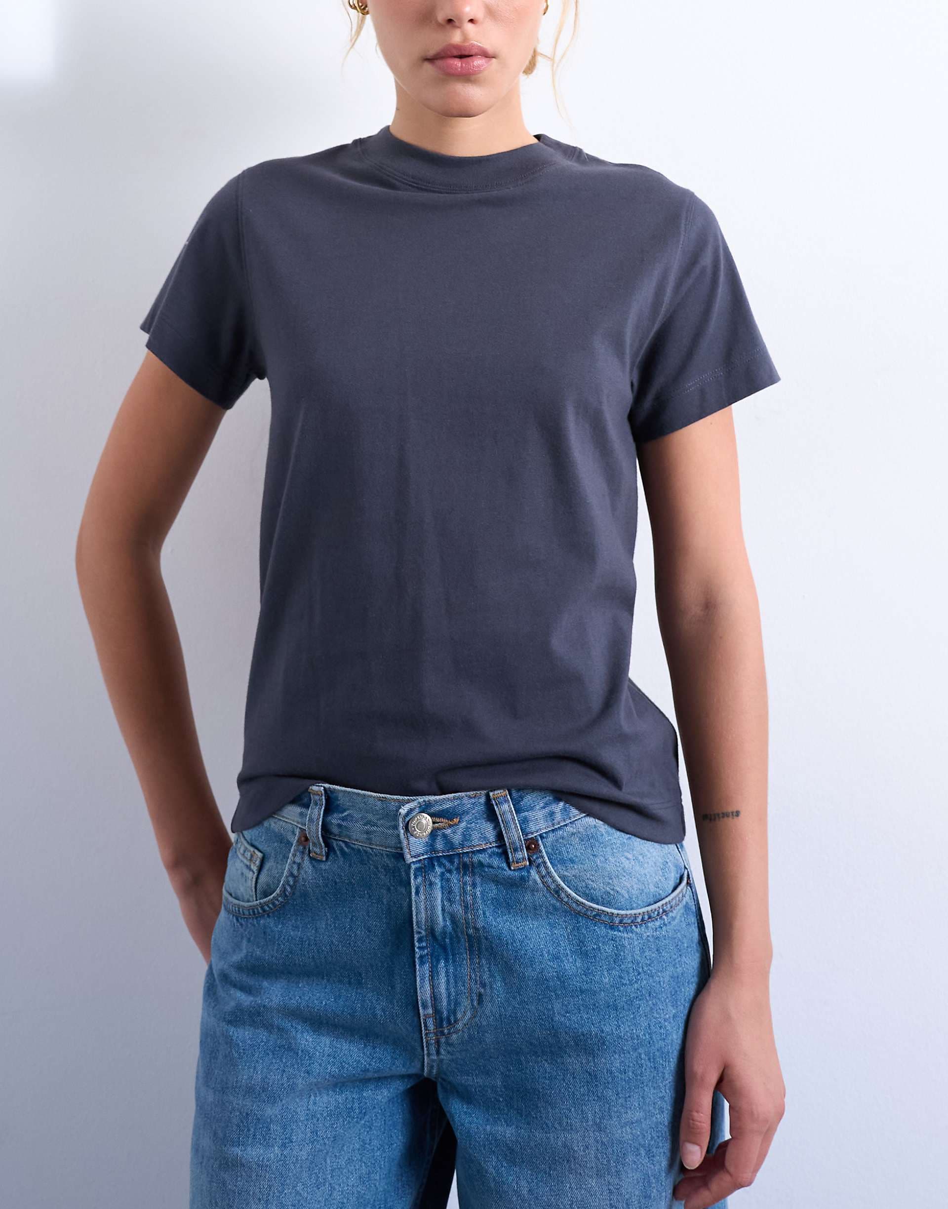 Topshop classic tee in charcoal