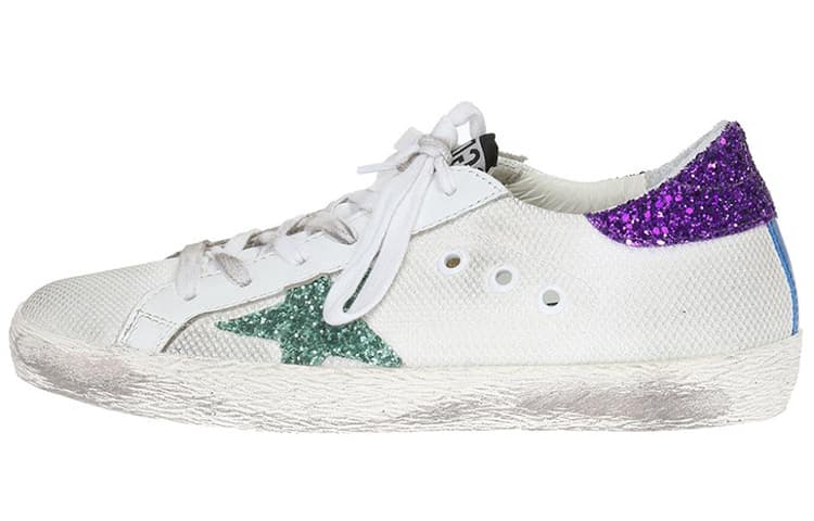 Golden Goose Stylish Skateboarding Shoes Women's White Green Purple