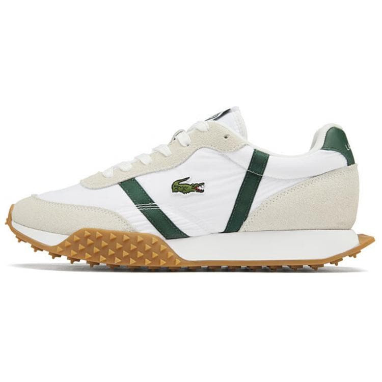 LACOSTE Fashion Comfort Versatile Low-Top Casual Shoes Men's White Green Beige