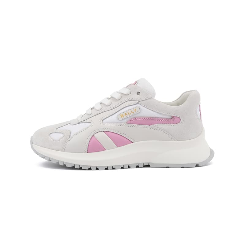 BALLY Low Top Casual Shoes Women's Gray Pink