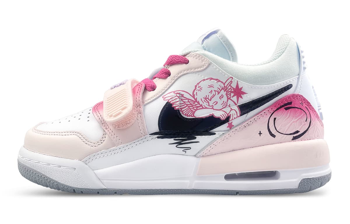 JORDAN Legacy 312 Vintage Basketball Shoes Women's Low-Top Pink Black
