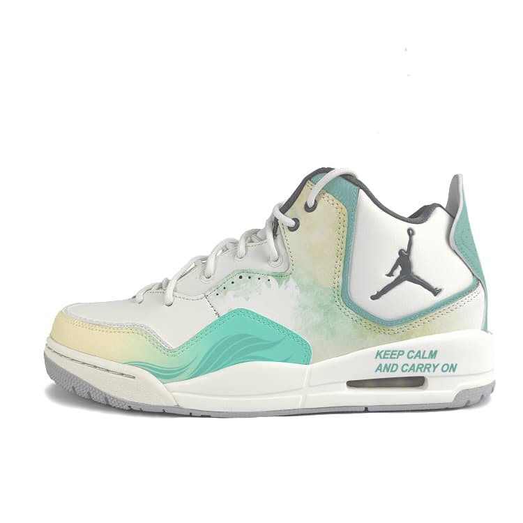 Jordan Courtside 23 Cushioned Slip-Resistant Mid-Top Vintage Basketball Shoes Men's Green White