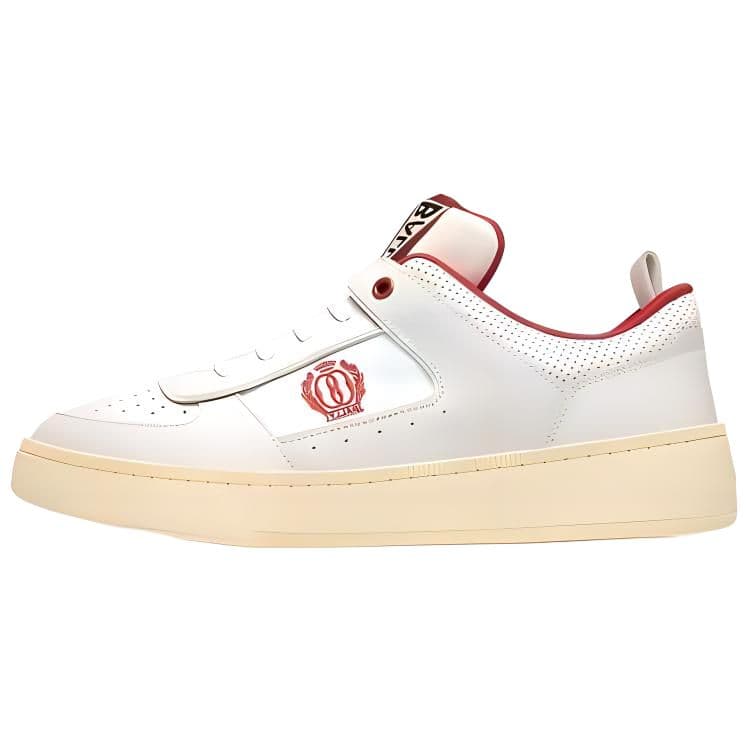BALLY Round-Toe Lace-Up Low-Top Sneakers Men's Red White