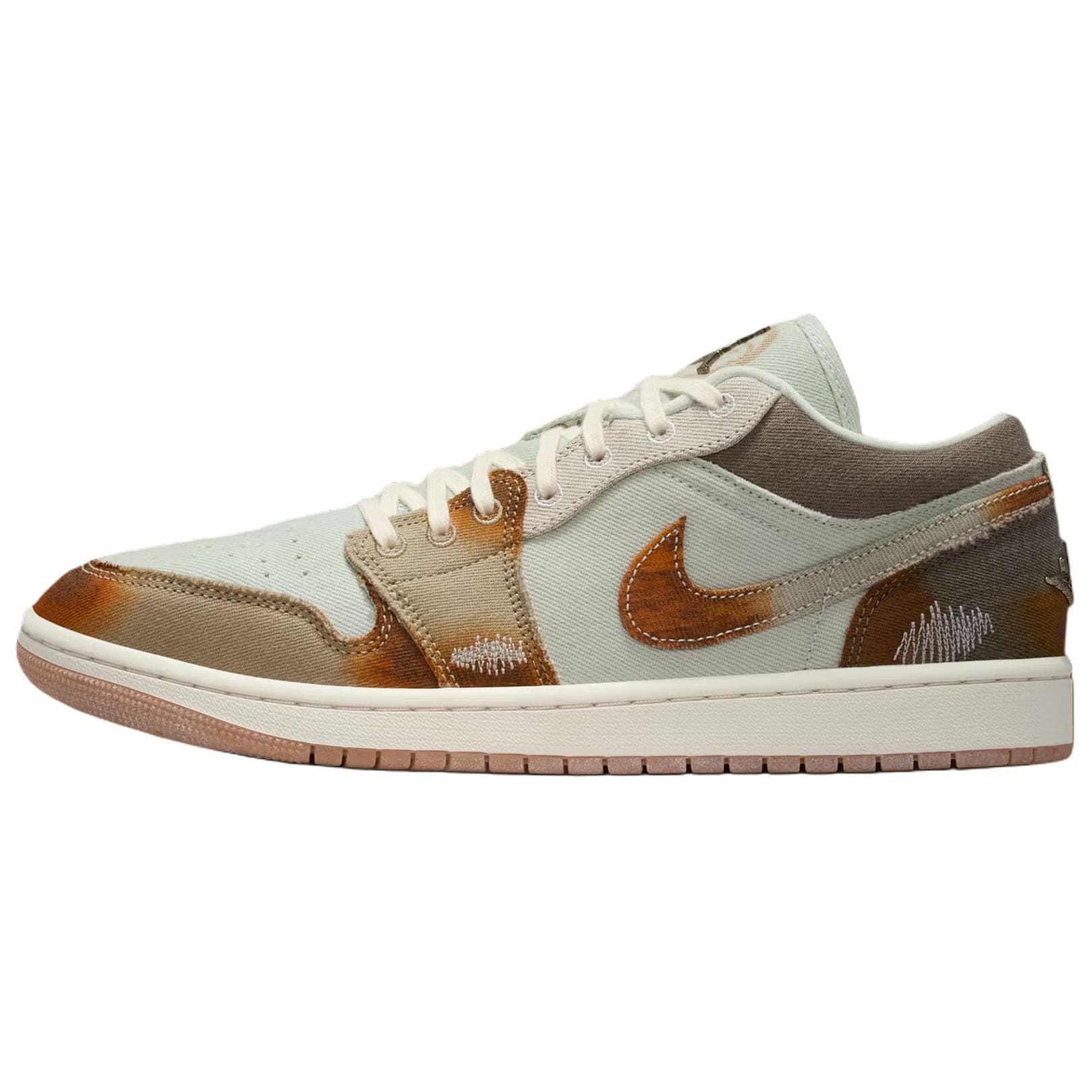 Jordan Air Jordan 1 Low top Vintage Basketball Shoes Men's Blue Brown