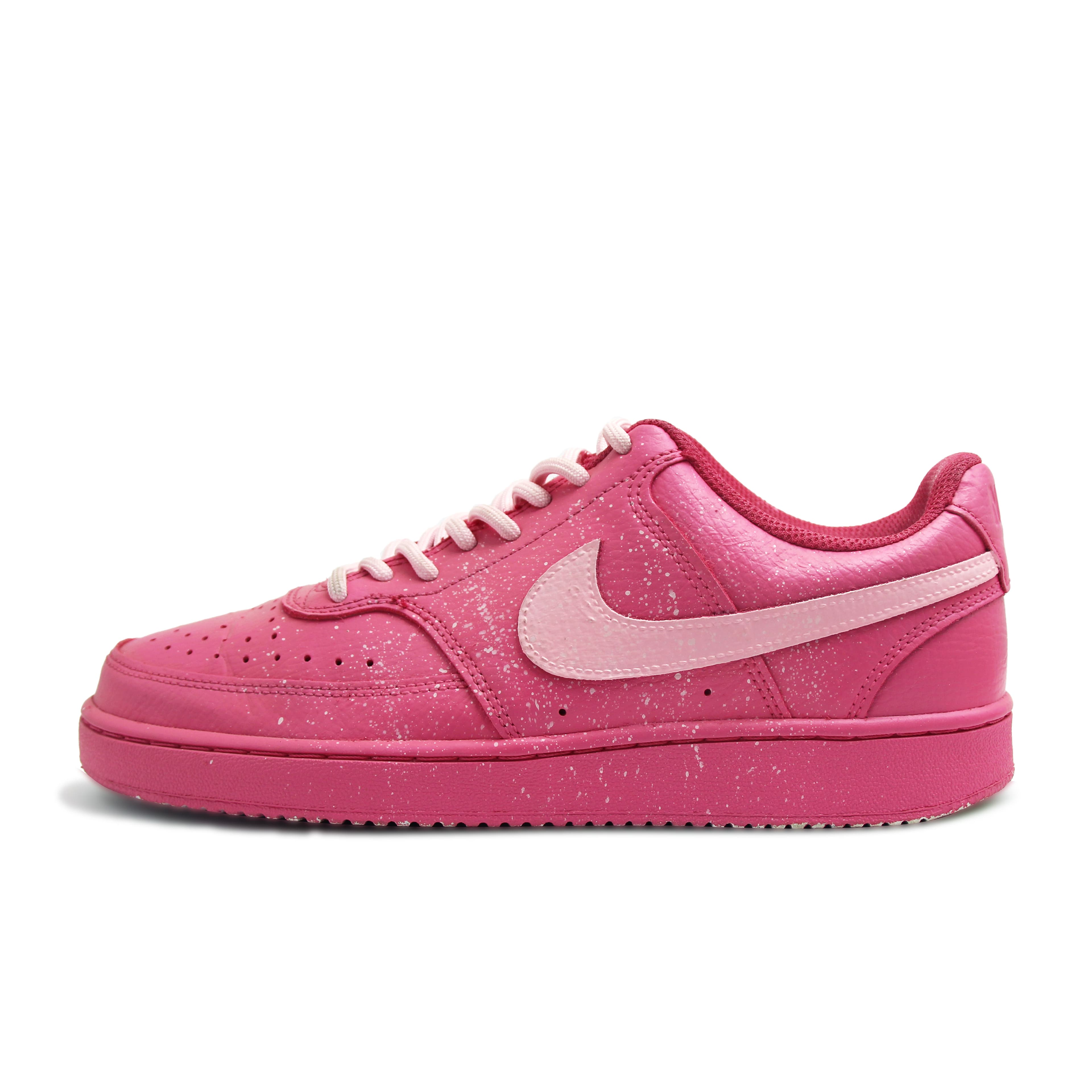 CustomNike Court Vision 1 Synthetic Leather Hand-Painted Graffiti Lightweight Breathable Low-Top Skate Shoes Unisex Rose Pink