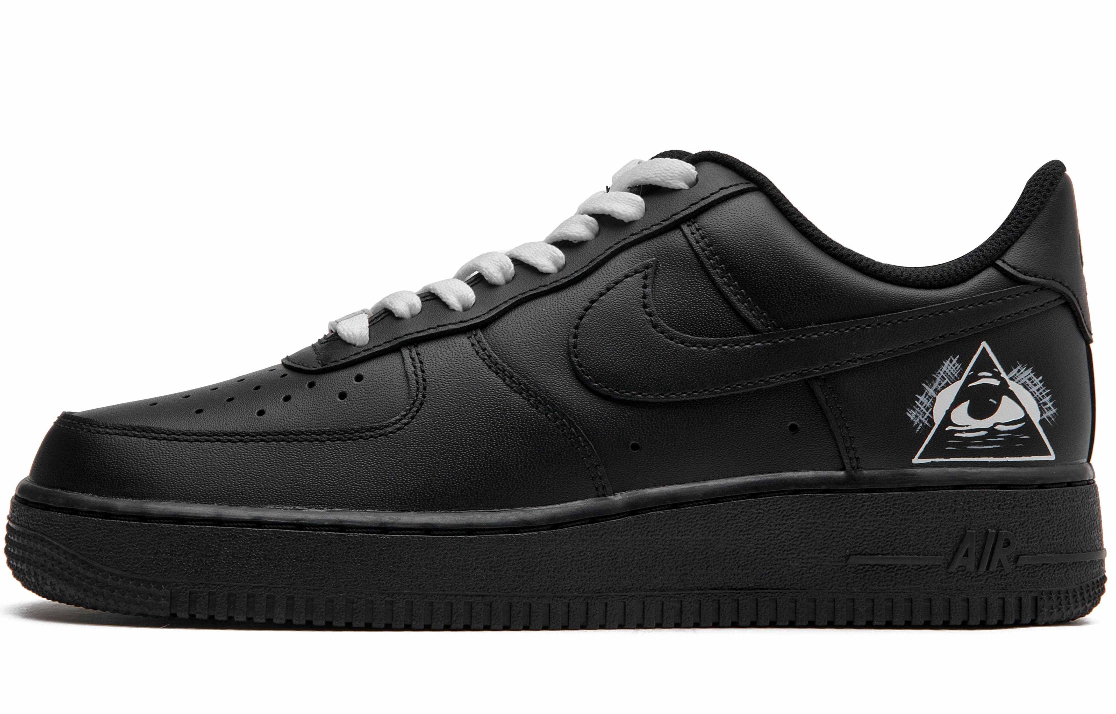 Nike Air Force 1 Wear-Resistant Slip-Resistant Low-Top Skateboard Shoes Unisex Black