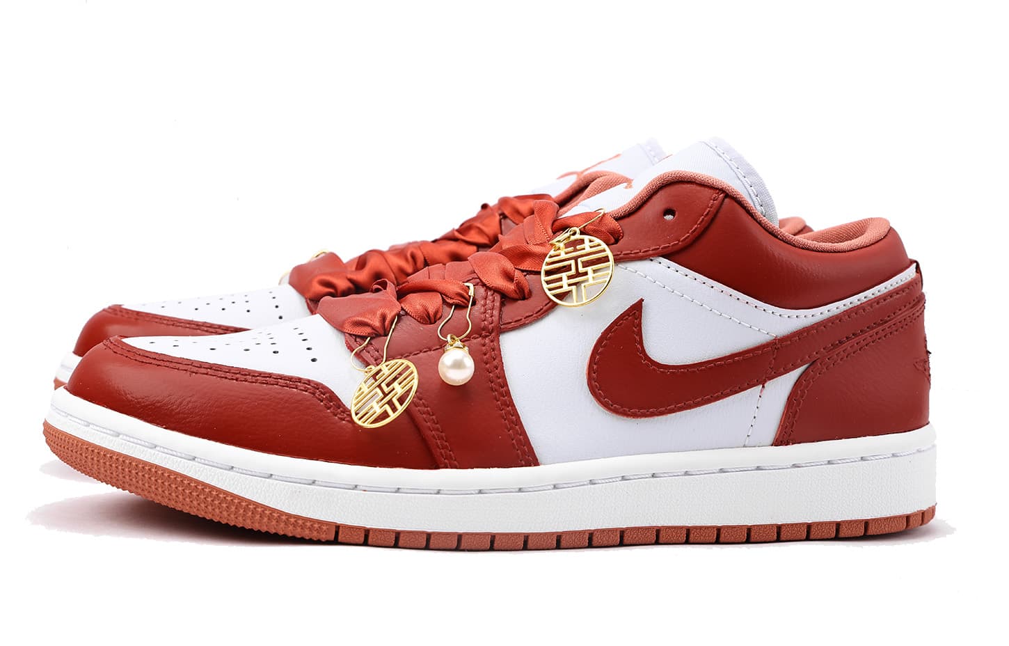 JORDAN Air JORDAN 1 Vintage Basketball Shoes Women's Low-Top True Red
