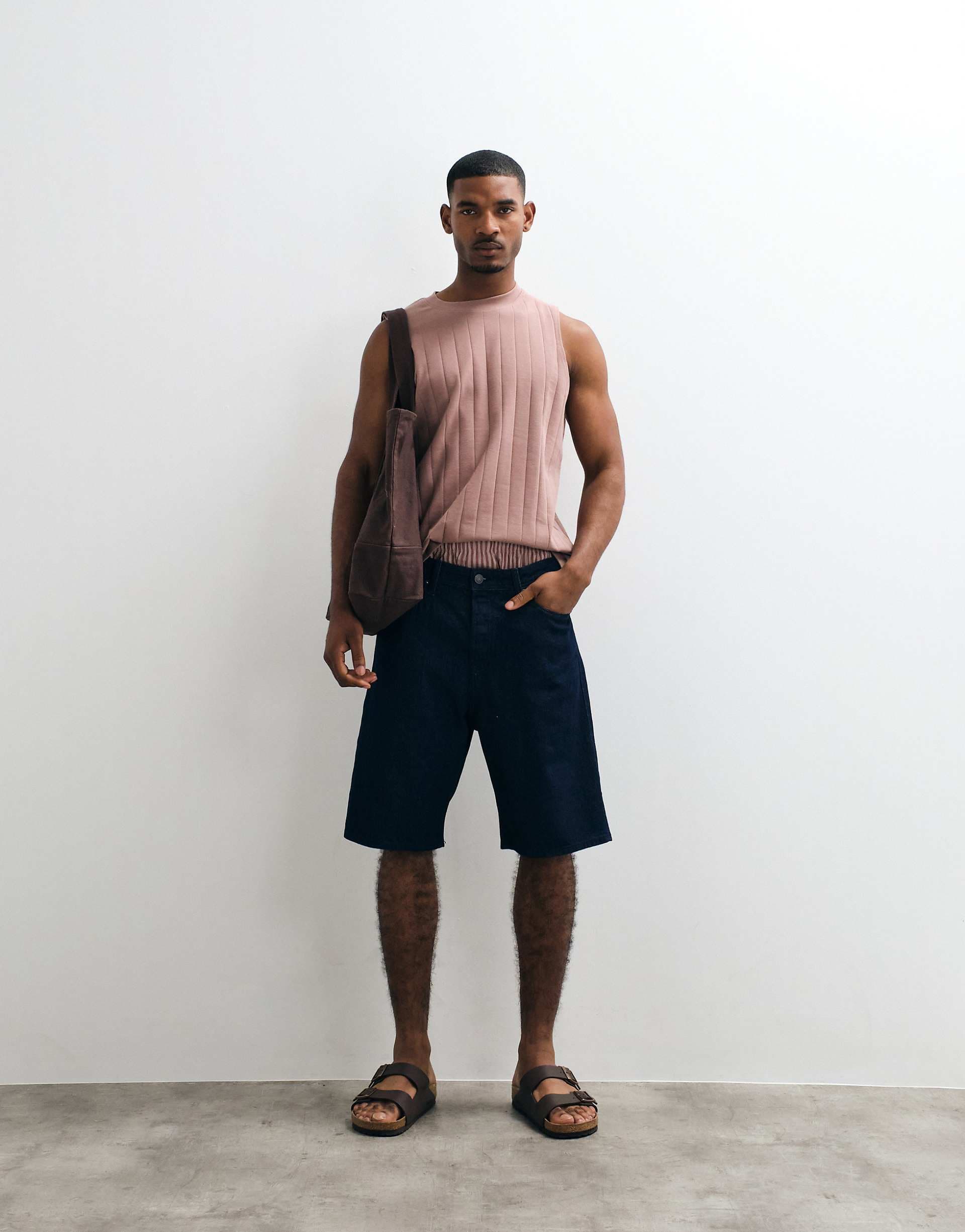 Jack & Jones Alex baggy shorts with contrast stitching in dark blue