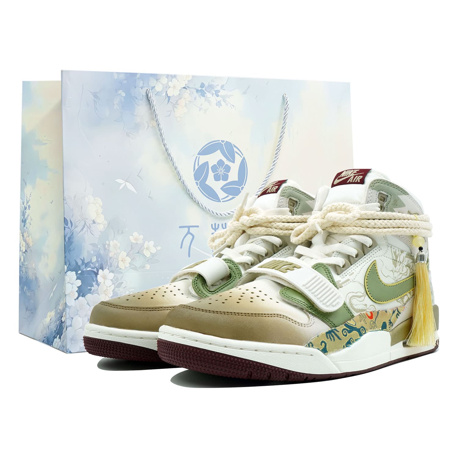 JORDAN Legacy 312 Vintage Basketball Shoes Men High Top Green/Brown