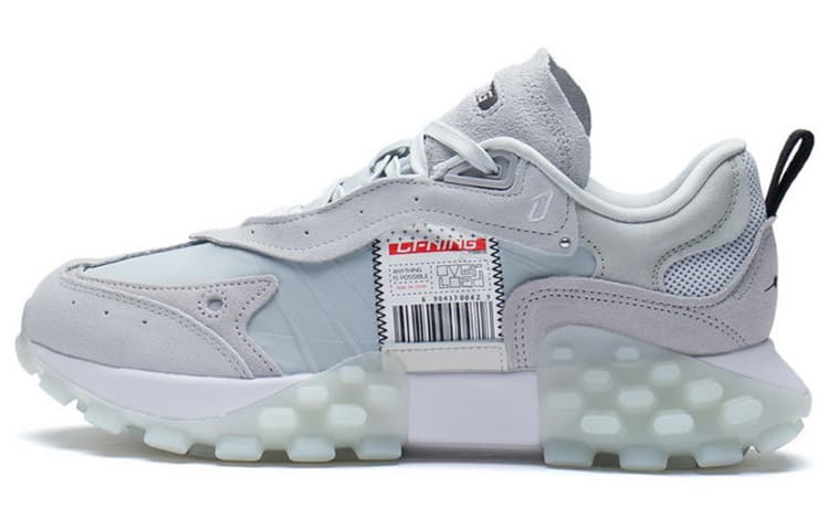 LiNing OVERLOAD Casual Shoes Men Low-Top Microcrystalline Gray/Light Lime