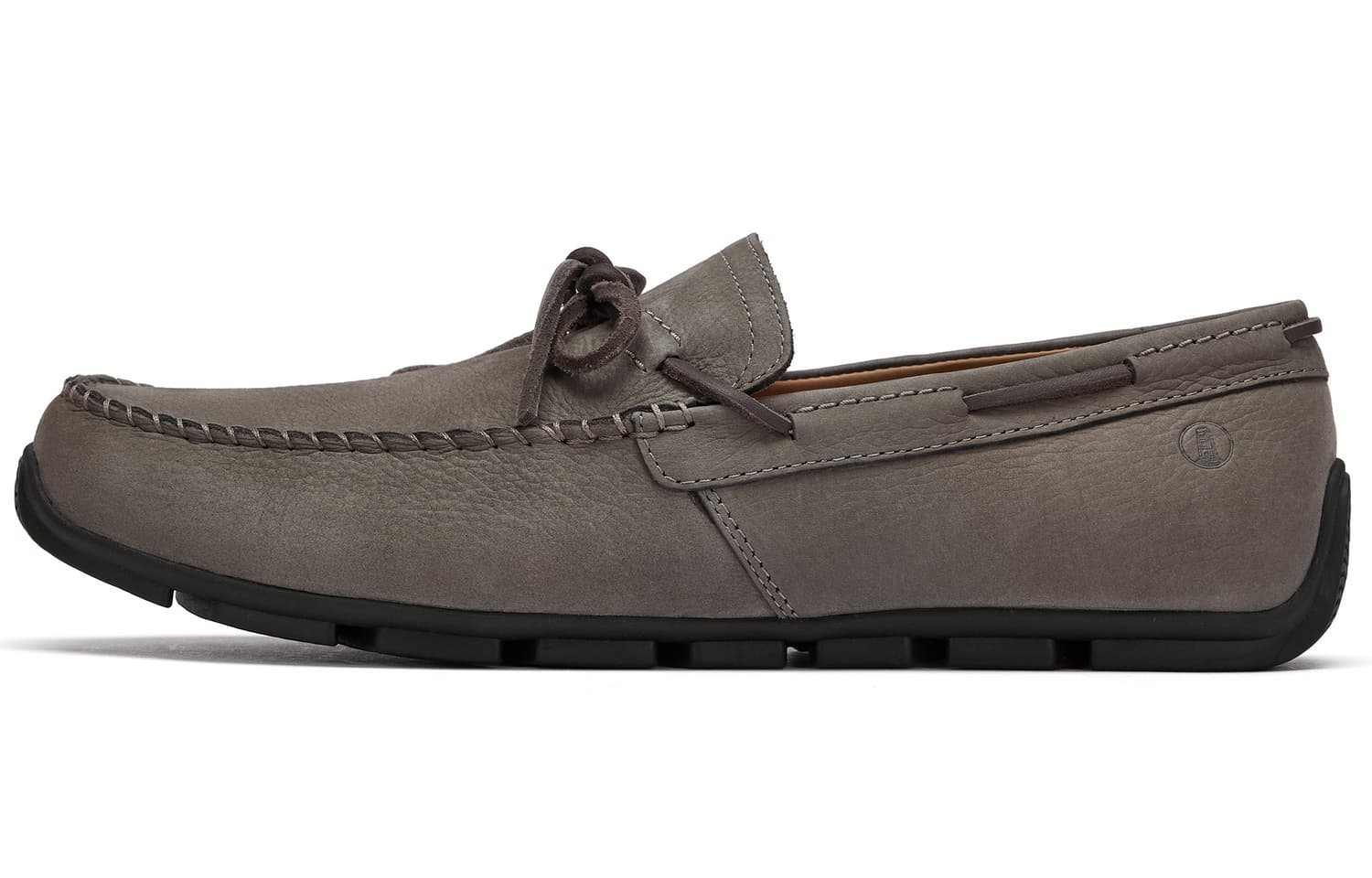Clarks Men's Leather Retro Simple Fashion Loafers Gray