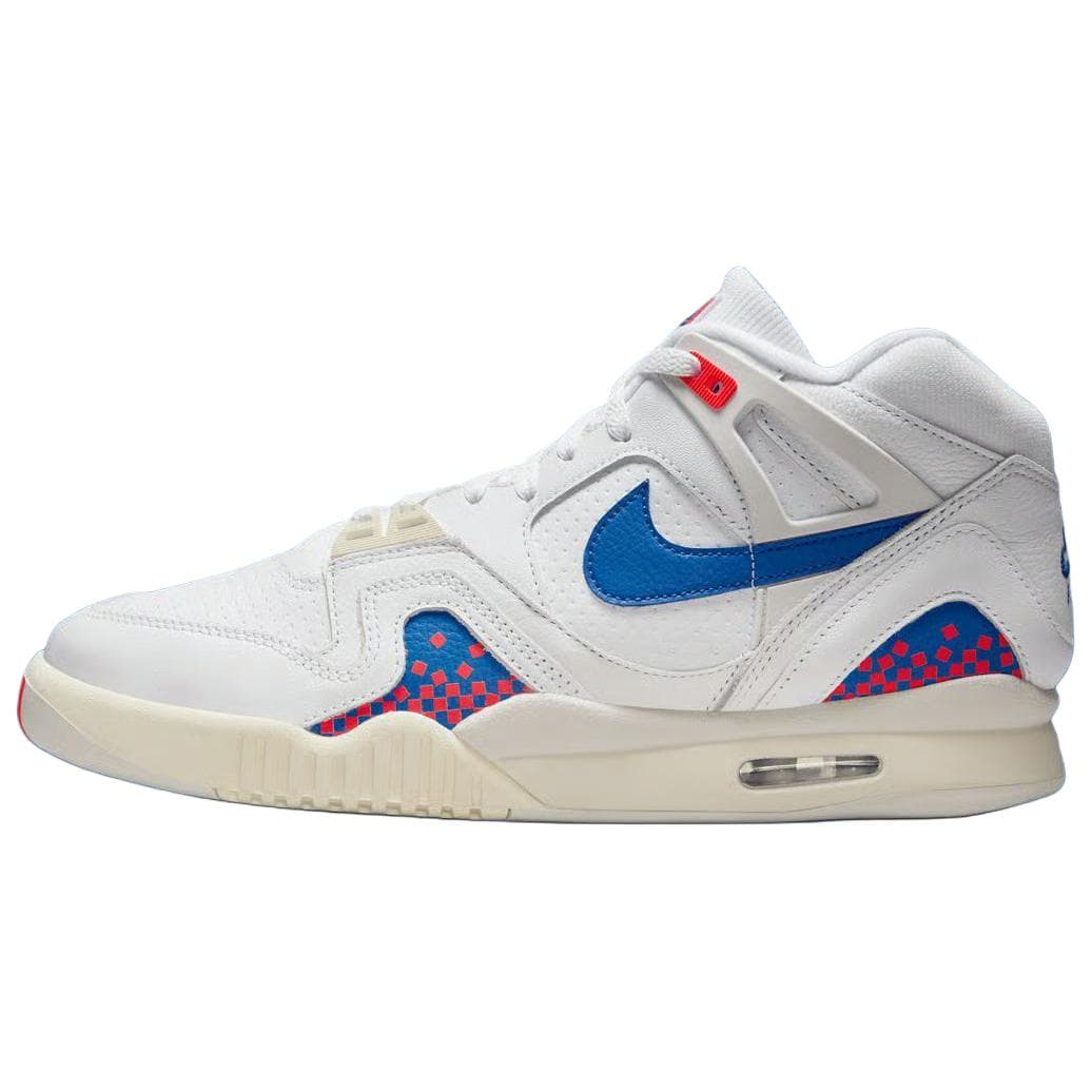 Nike AIR TECH CHALLENGE 2 Pixel Court Fashion Comfortable Slip-Resistant Wear-Resistant Mid-Top Training Shoes Men's White Blue