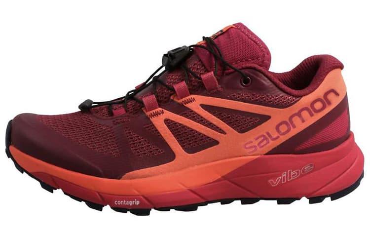 SALOMON Sense Ride 4 Slip Resistant, Abrasion Resistant, Breathable Low Top Outdoor Shoes Women's Red Orange